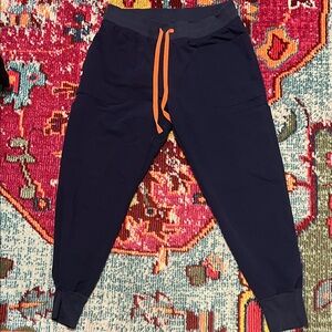 Figs Technical Collection Joggers - navy with Orange drawstring